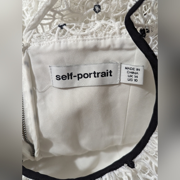 Self portrait Hibiscus Floral Guipure Mini Dress US 10 - Picture 2 of 11